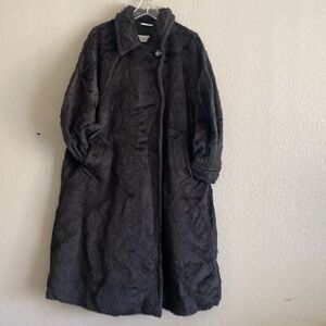 Max Mara dark brown fuzzy fur coat